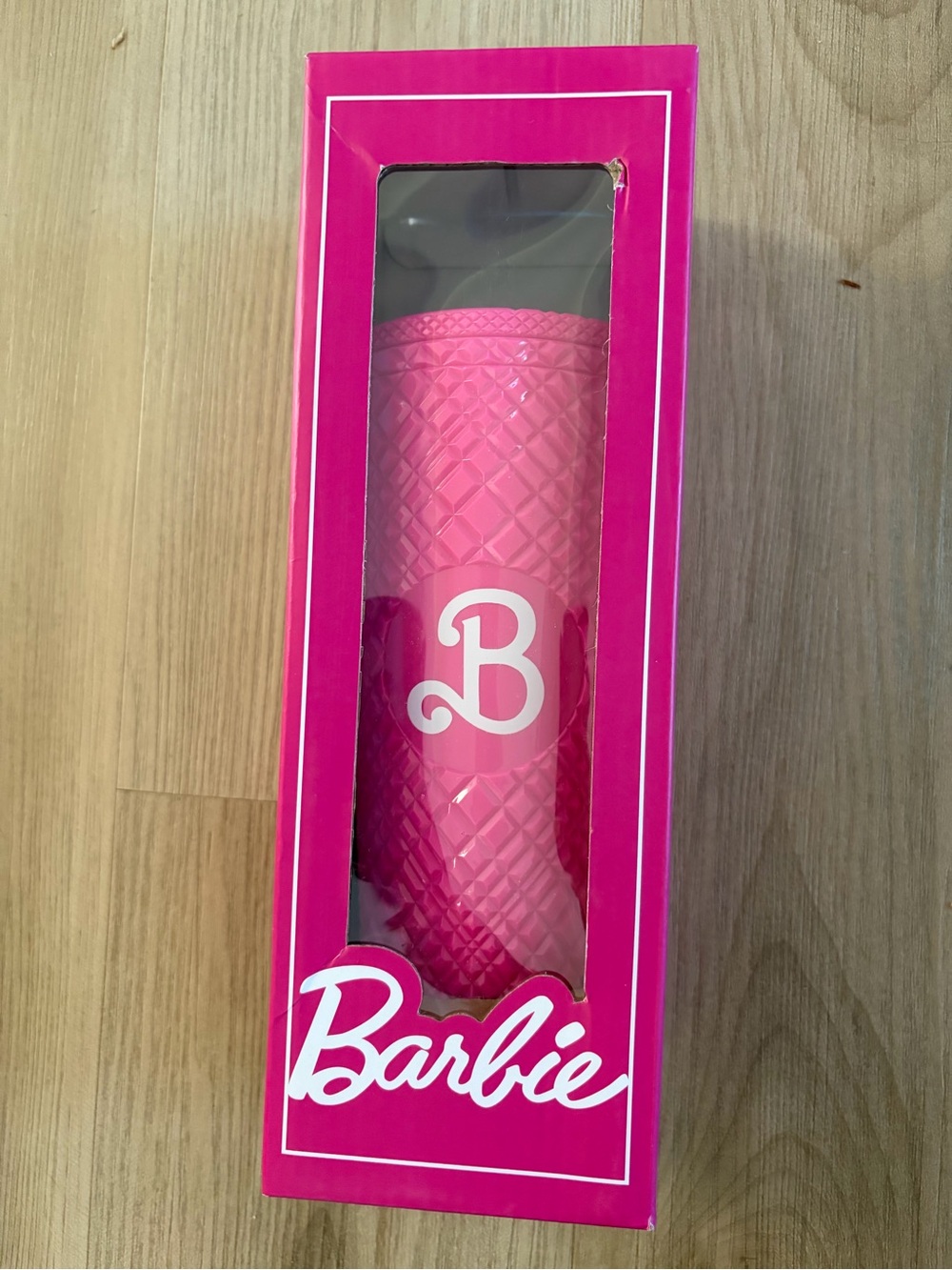 Barbie Hot Pink Textured Travel Tumbler